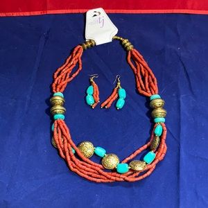 Women’s turquoise and red jewelry